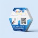 Plaque NFC hexagonale 10x11cm – NTAG215 – Impression QR Code – PVC Made in France