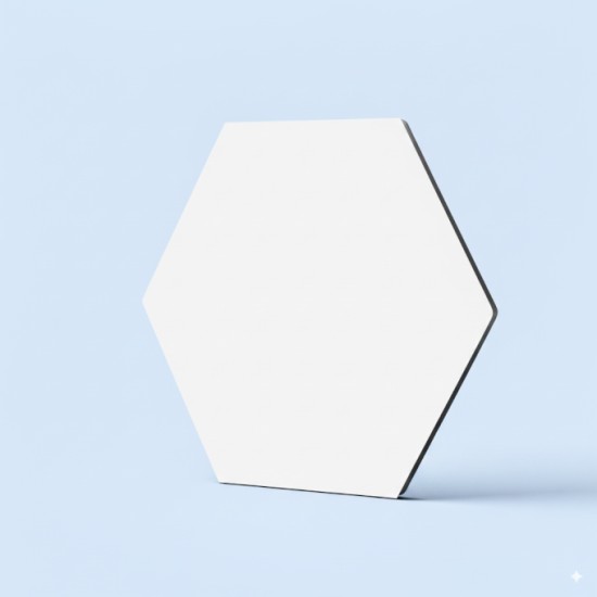 Plaque NFC hexagonale 10x11cm – NTAG215 – Impression QR Code – PVC Made in France